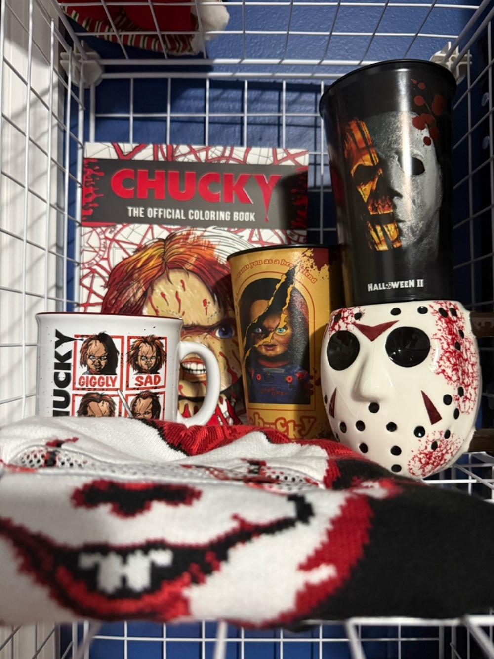 Horror Collectible Mugs- White with Red Blood Splatter - Unbranded